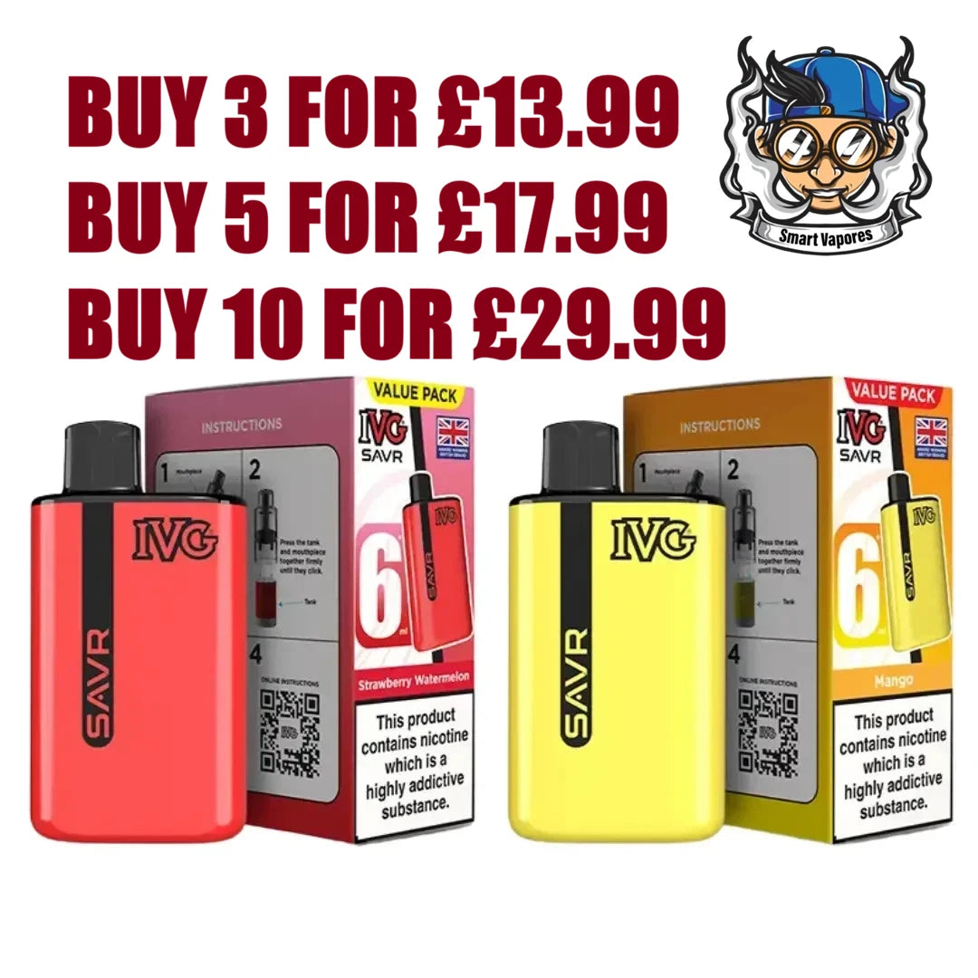 IVG SAVR Prefilled Vape Kit 3000 Puffs 20mg Rechargeable&Refillable Kit mix mtch