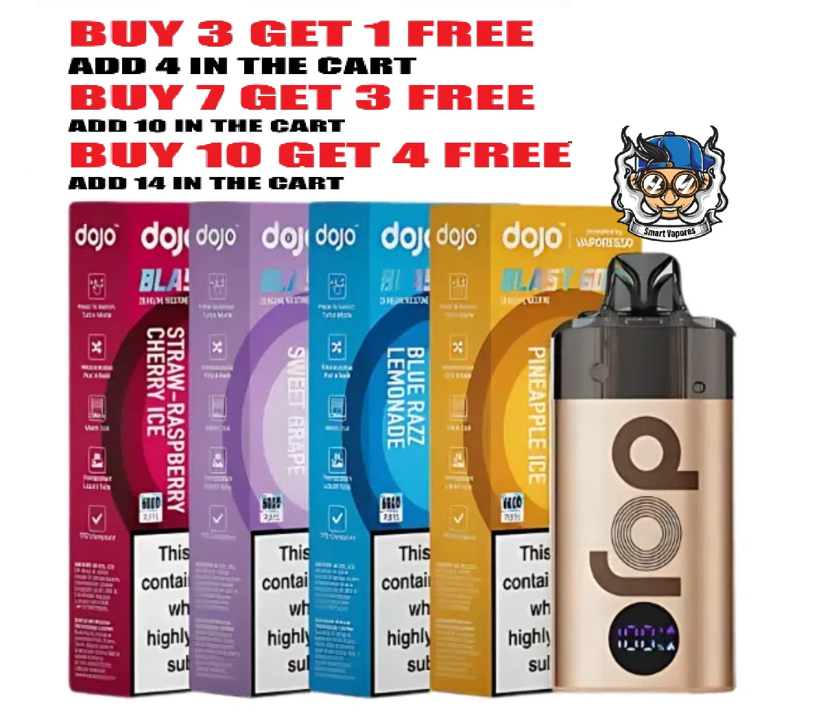 VAPORESSO DOJO BLAST 6000 Sikary 6000 Snowplus PREFILLED POD KIT 6k puffs offer