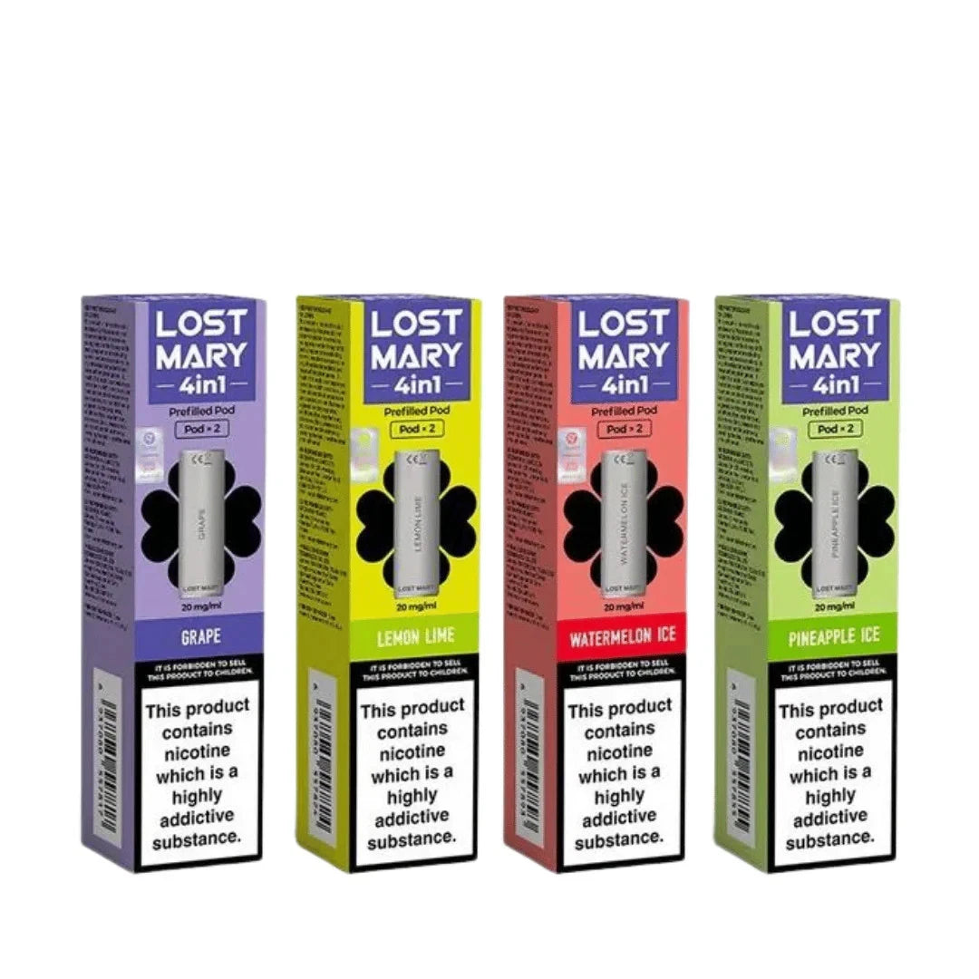 10 x Lost Mary 4 in 1 Pods Replaceable Pre-Filled | 2 Pods | 20mg |E cig UK |New