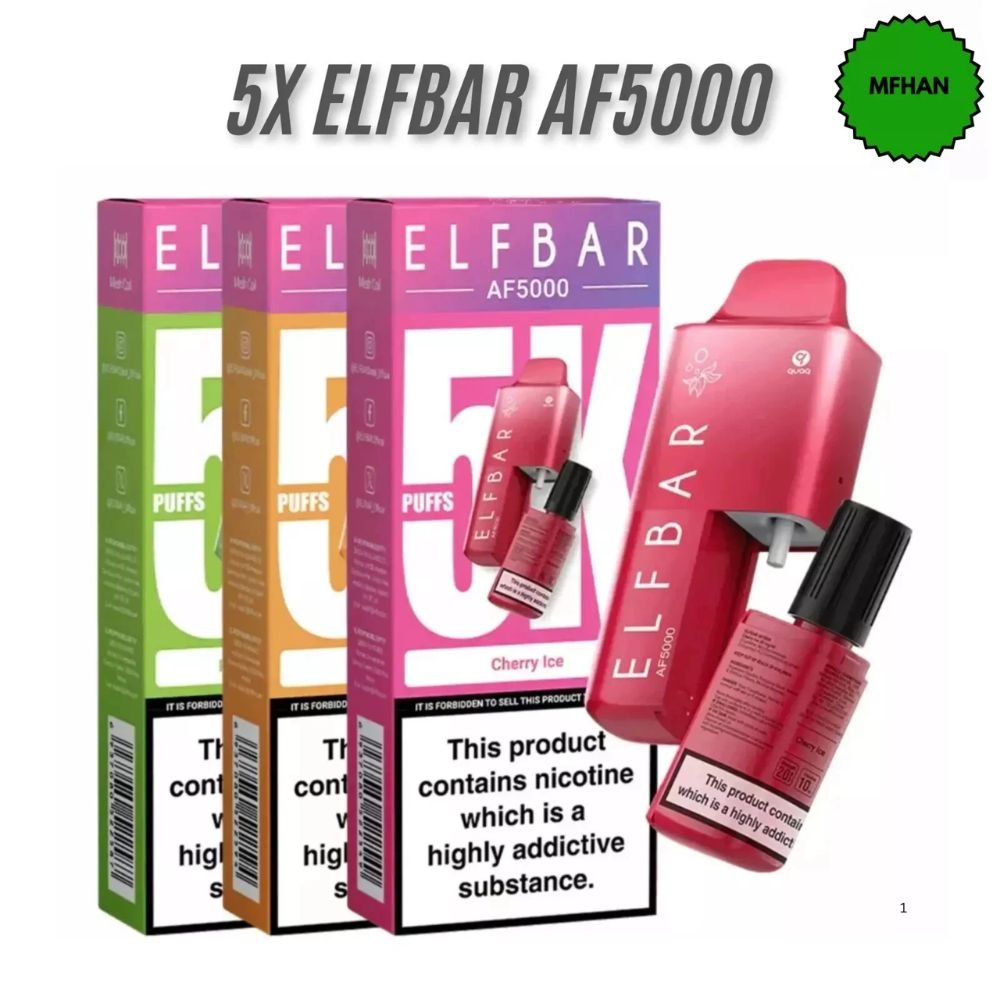 5 x Elf Bar AF5000 - 5000 PUFF  VAPE 20MG | Box of 5 clearance offer