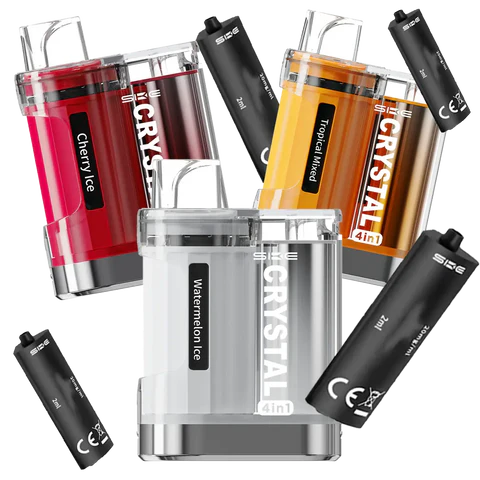 SKE Crystal 4 in 1 Pods & Prefilled Pod Kit 2400 2ml Rechargeable & Refillable