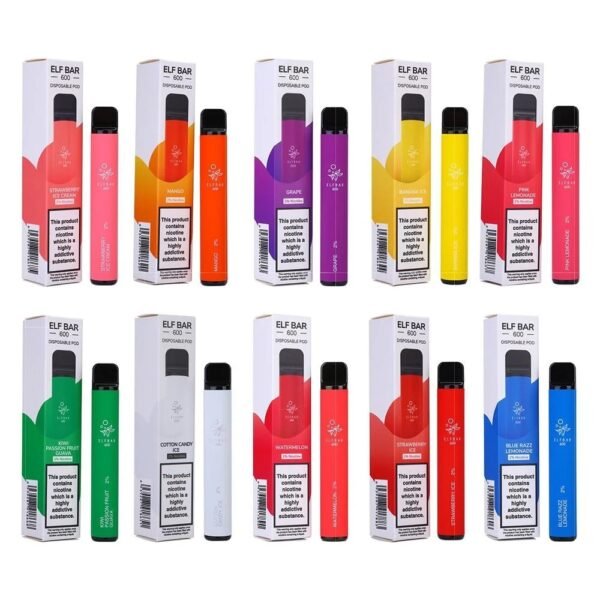 ELF BAR 600 Puffs Vape Kit Bars 20mg Pod Kit 2% Nic Salt